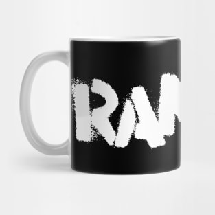 rncd white type blur Mug